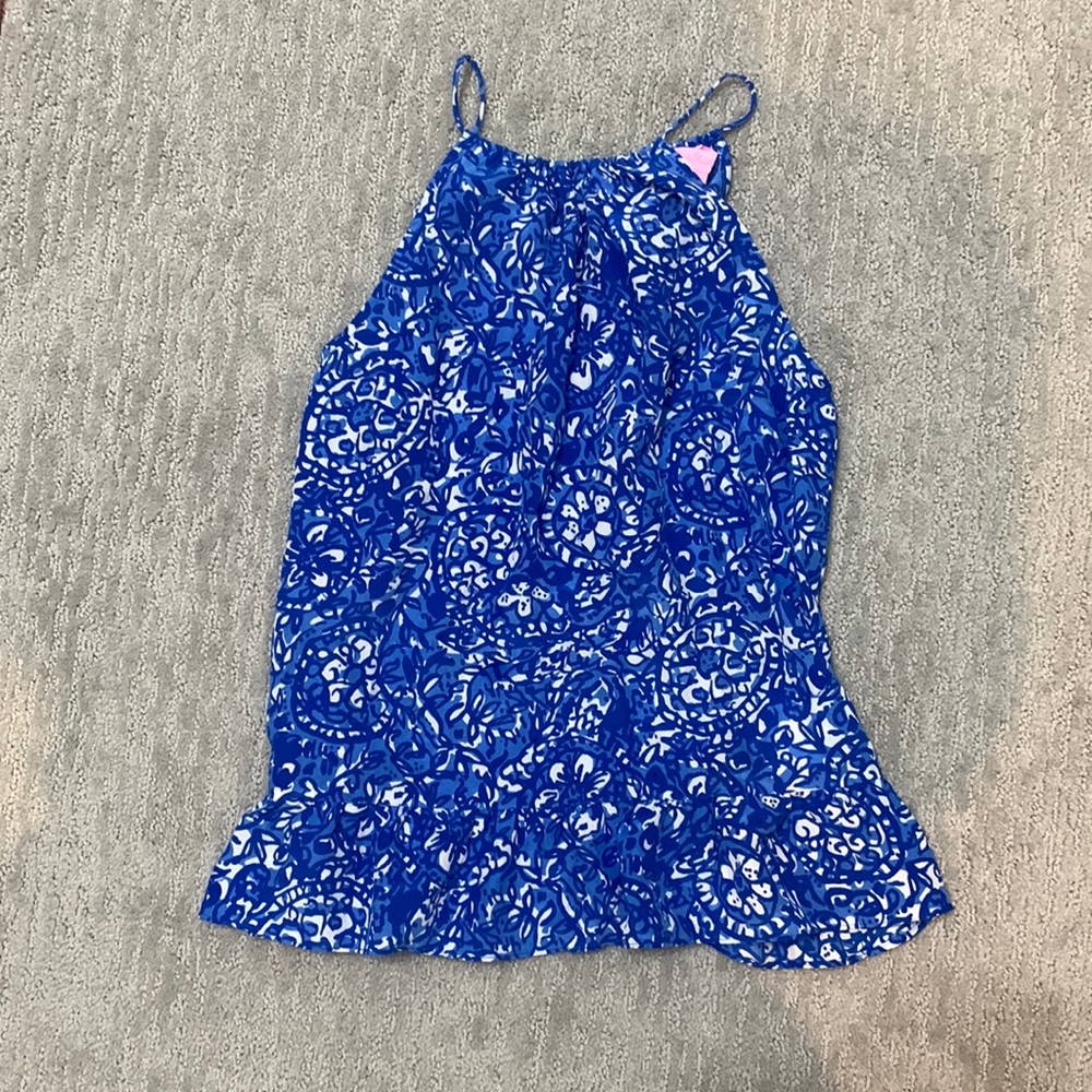 Lilly Pulitzer Tie Back Silt Top Sand Dollar Blue XS